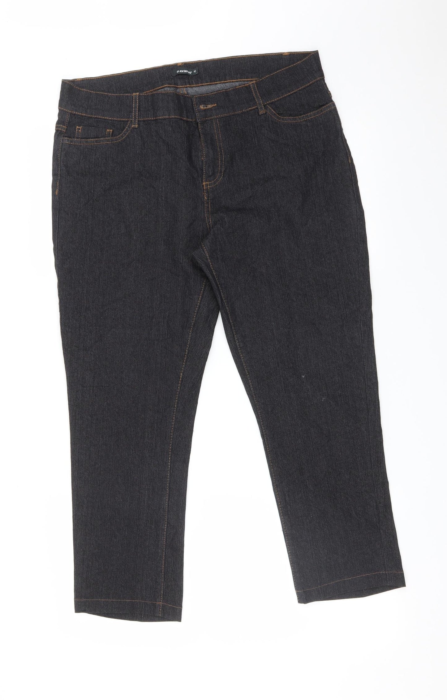 IN EXTENSO Womens Black   Straight Jeans Size 14 L24 in