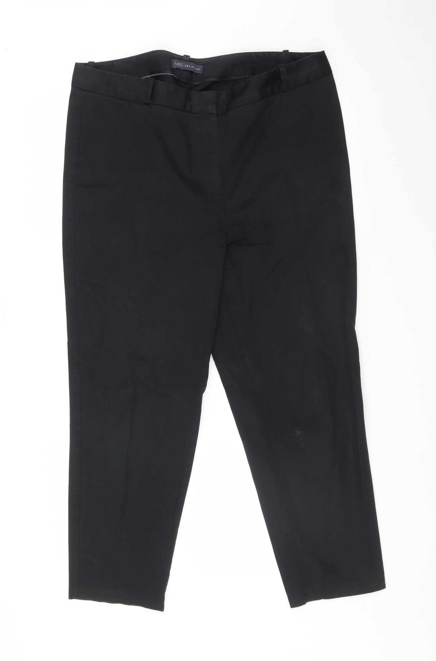 M&S Womens Black   Trousers  Size 16 L24 in