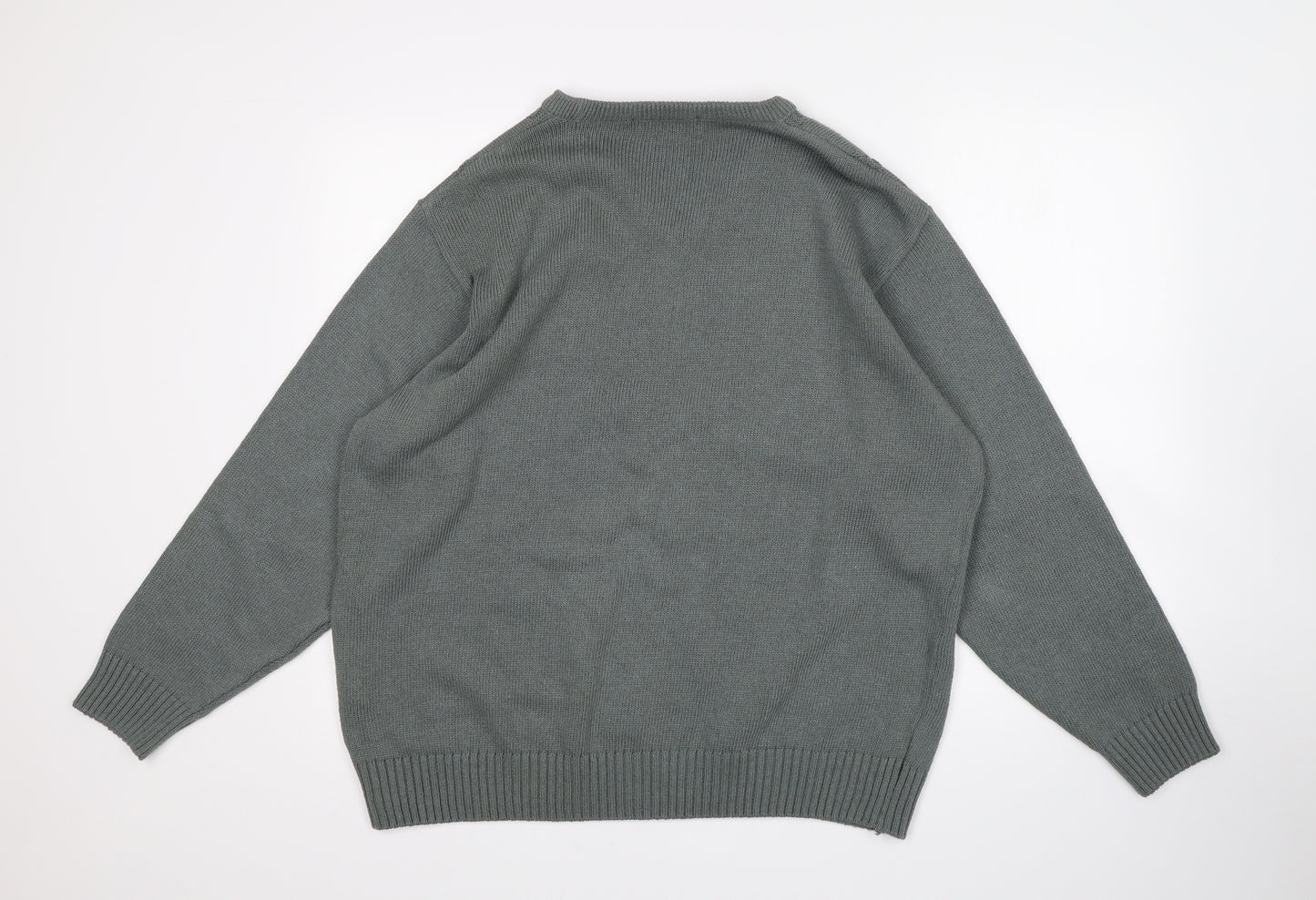 EWM Mens Green Argyle/Diamond  Pullover Jumper Size L