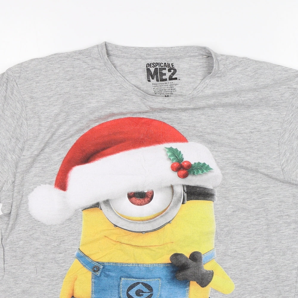 Cedar Wood State Mens Grey    T-Shirt Size M  - Minions Christmas