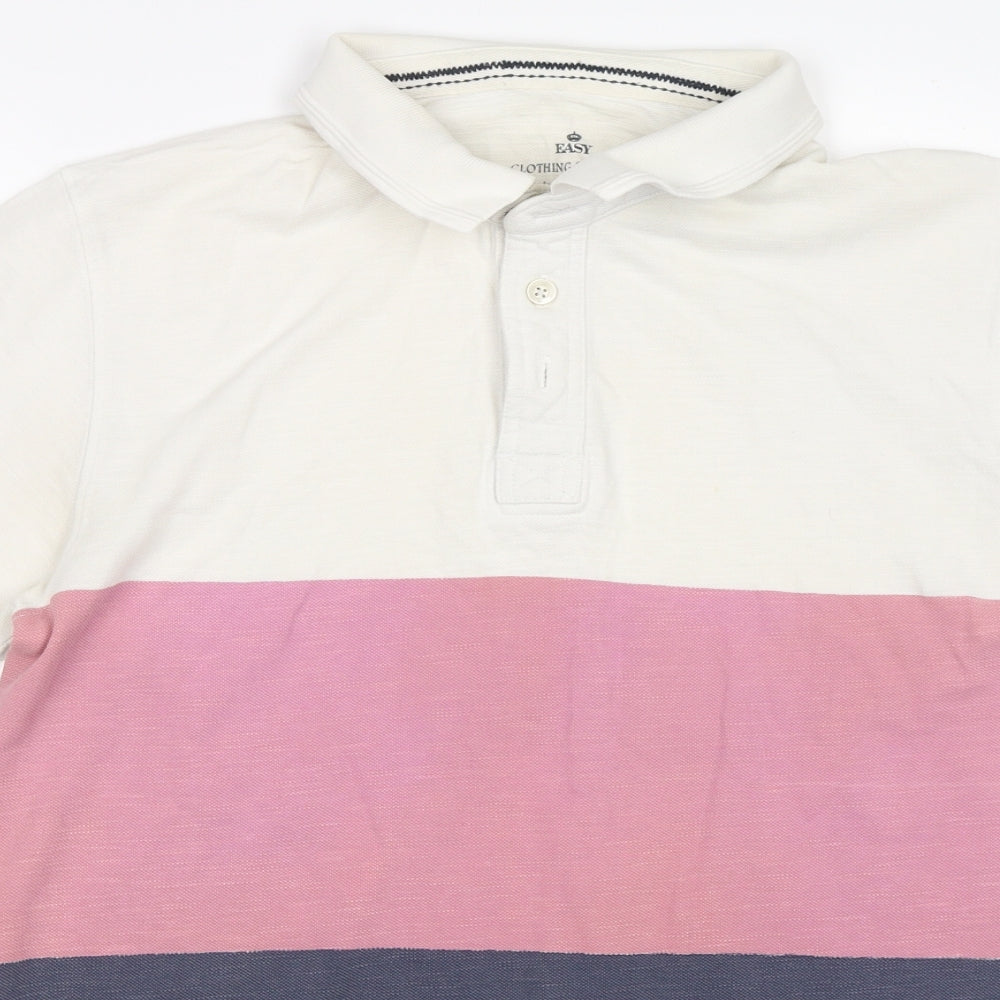 Matalan Mens Multicoloured Colourblock   Polo Size M