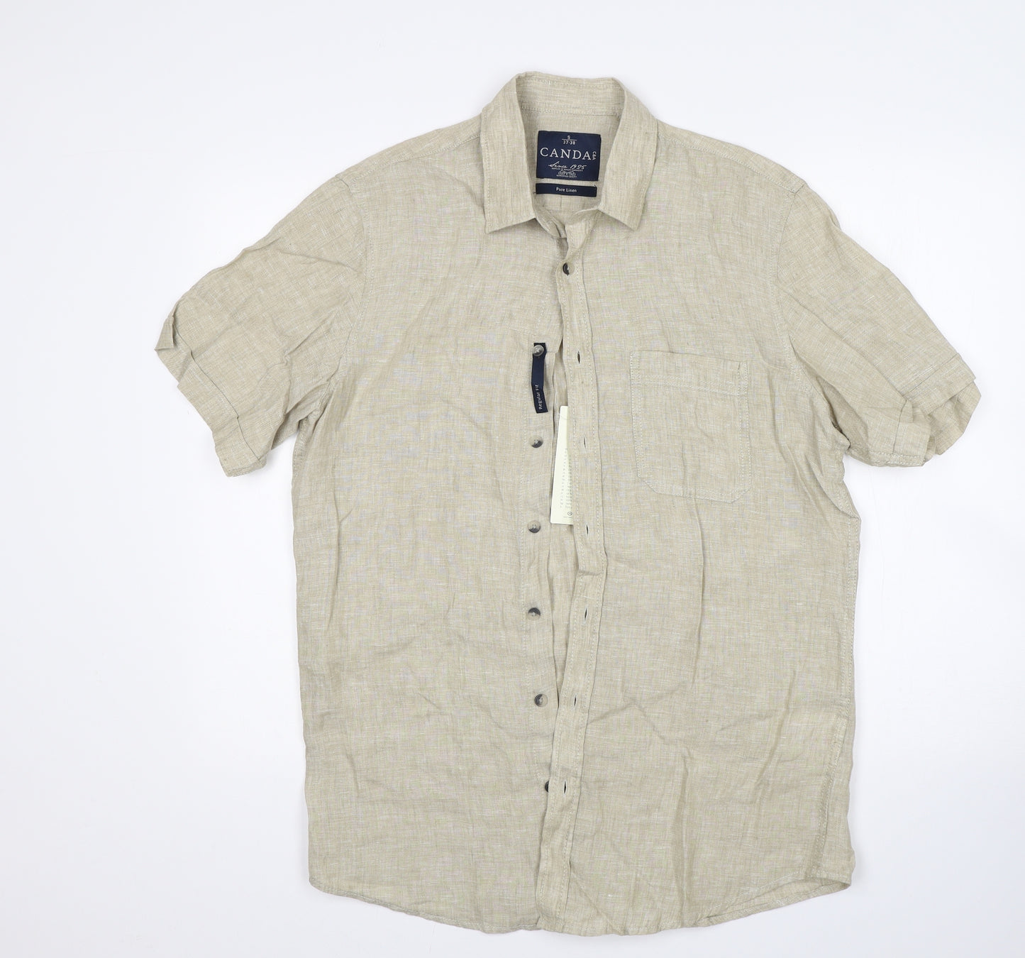 Canada Mens Beige    Button-Up Size S