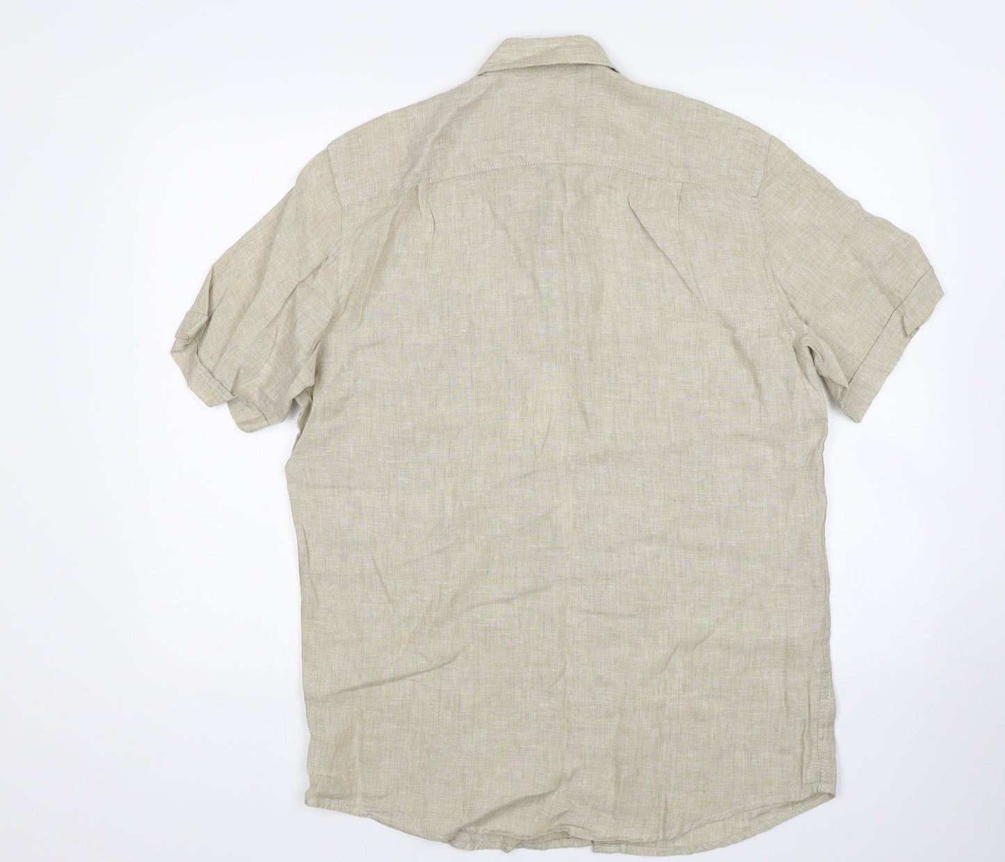 Canada Mens Beige    Button-Up Size S