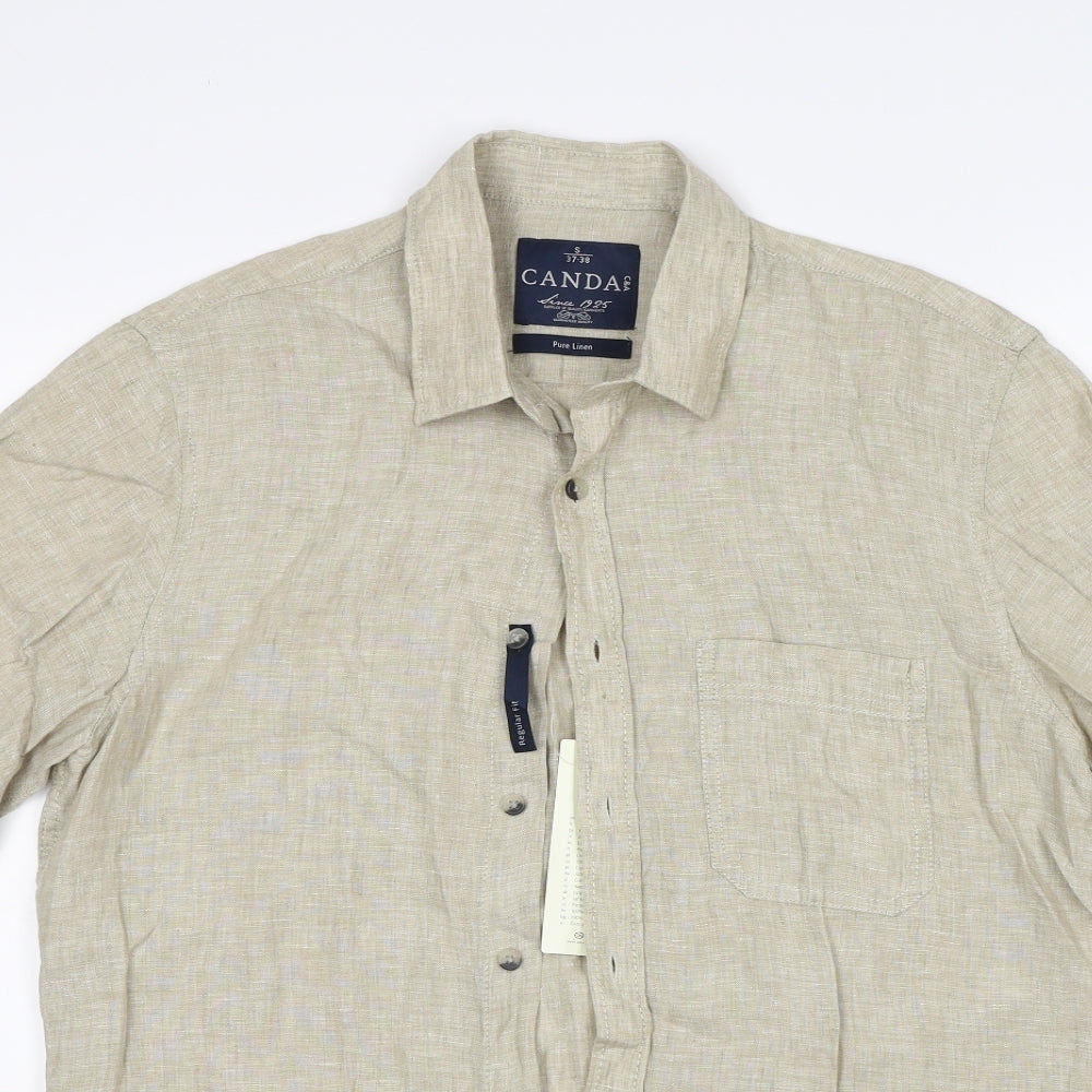 Canada Mens Beige    Button-Up Size S