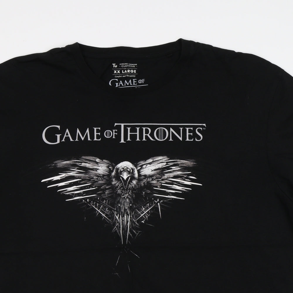 TU Mens Black    T-Shirt Size 2XL  - Game Of Thrones