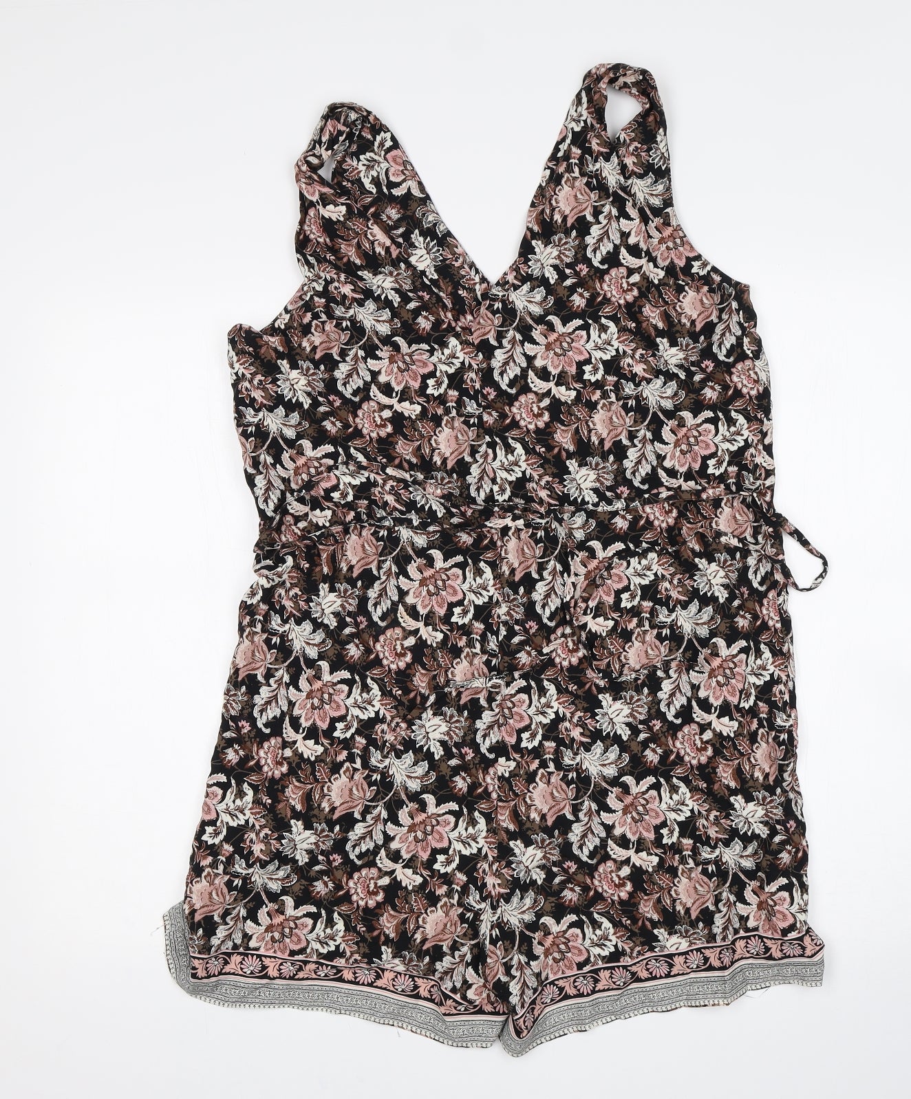 MNG Womens Multicoloured Floral  Playsuit One-Piece Size M