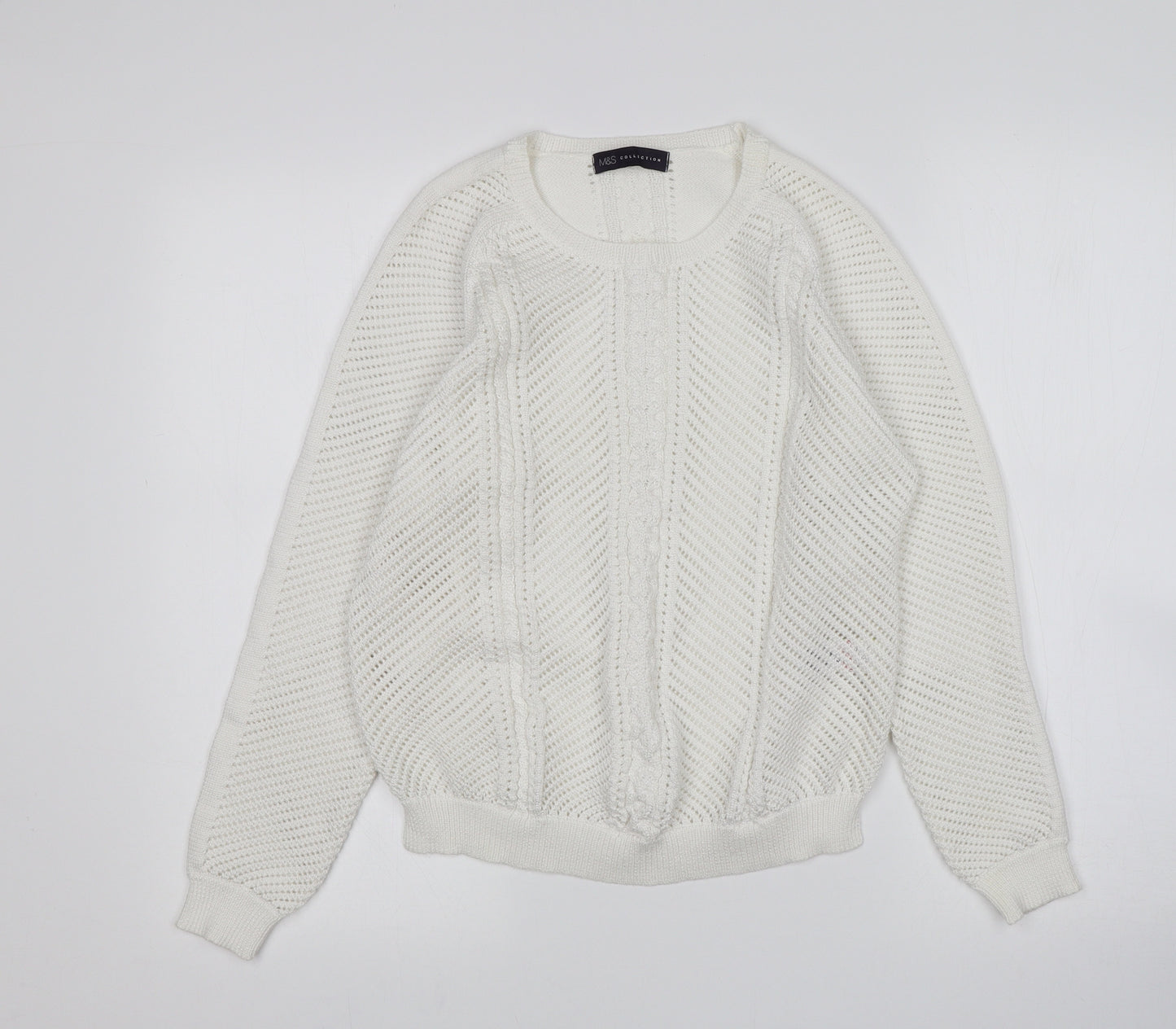 M&S Womens White   Pullover Jumper Size 12