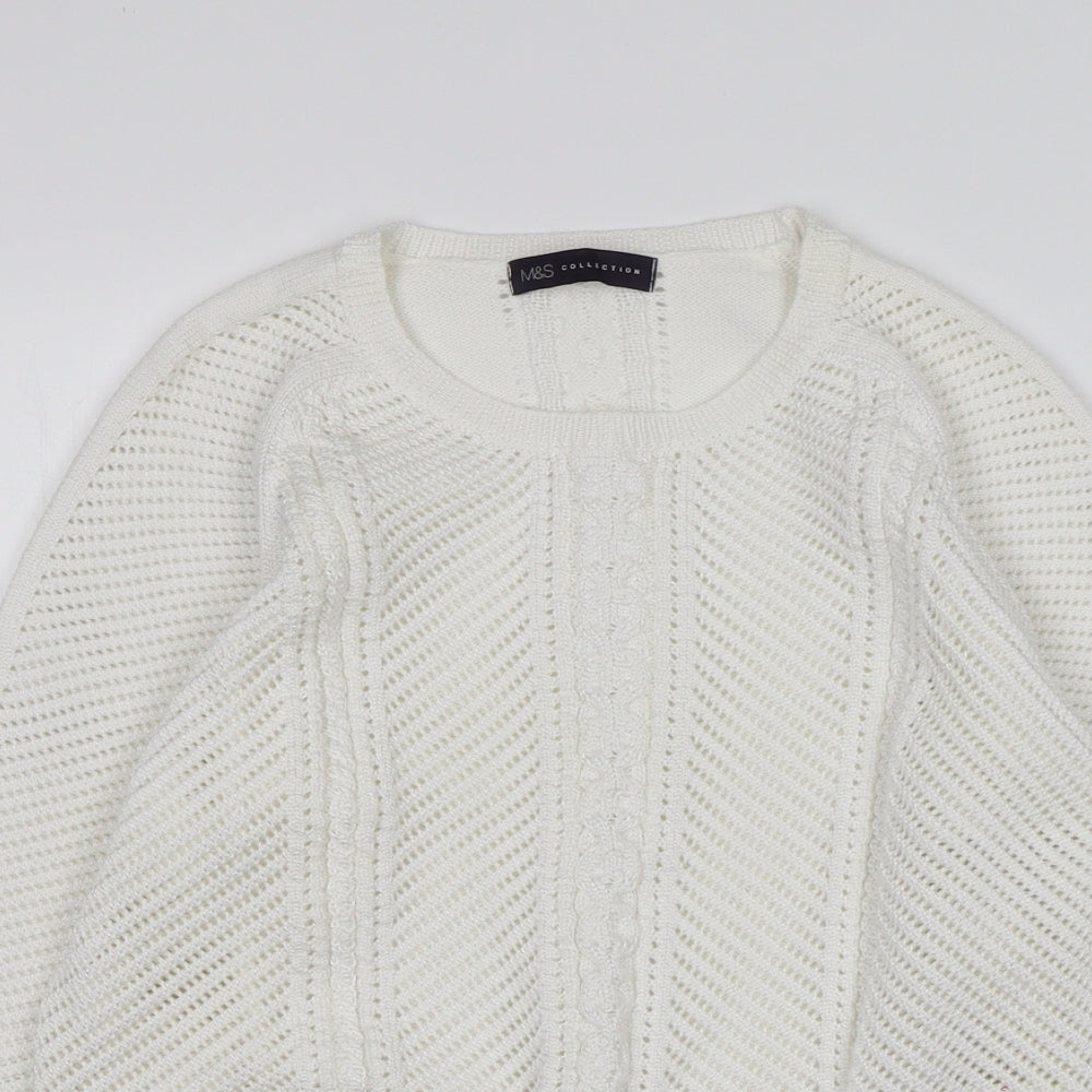 M&S Womens White   Pullover Jumper Size 12