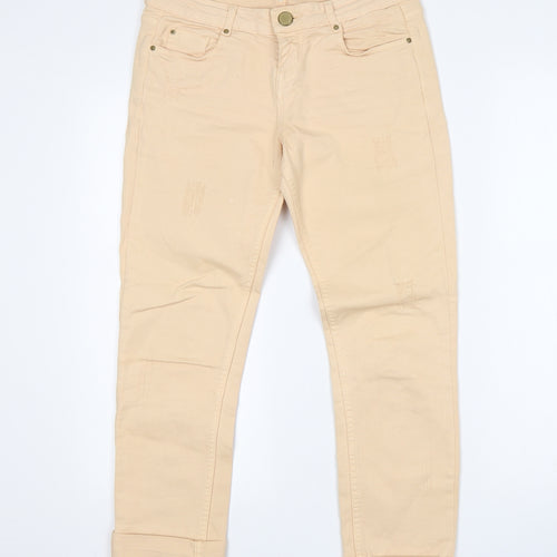 Zara Womens Beige   Cropped Jeans Size 6 L25 in