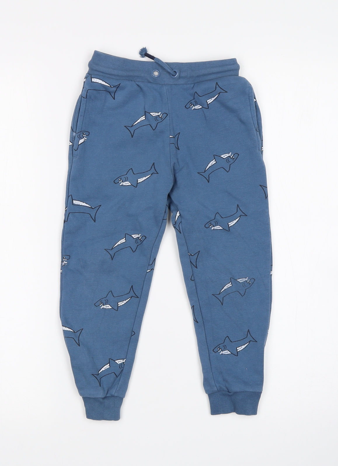 Nutmeg Boys Blue Animal Print  Sweatpants Trousers Size 3-4 Years - Shark