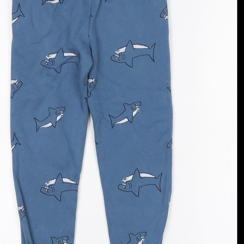 Nutmeg Boys Blue Animal Print  Sweatpants Trousers Size 3-4 Years - Shark