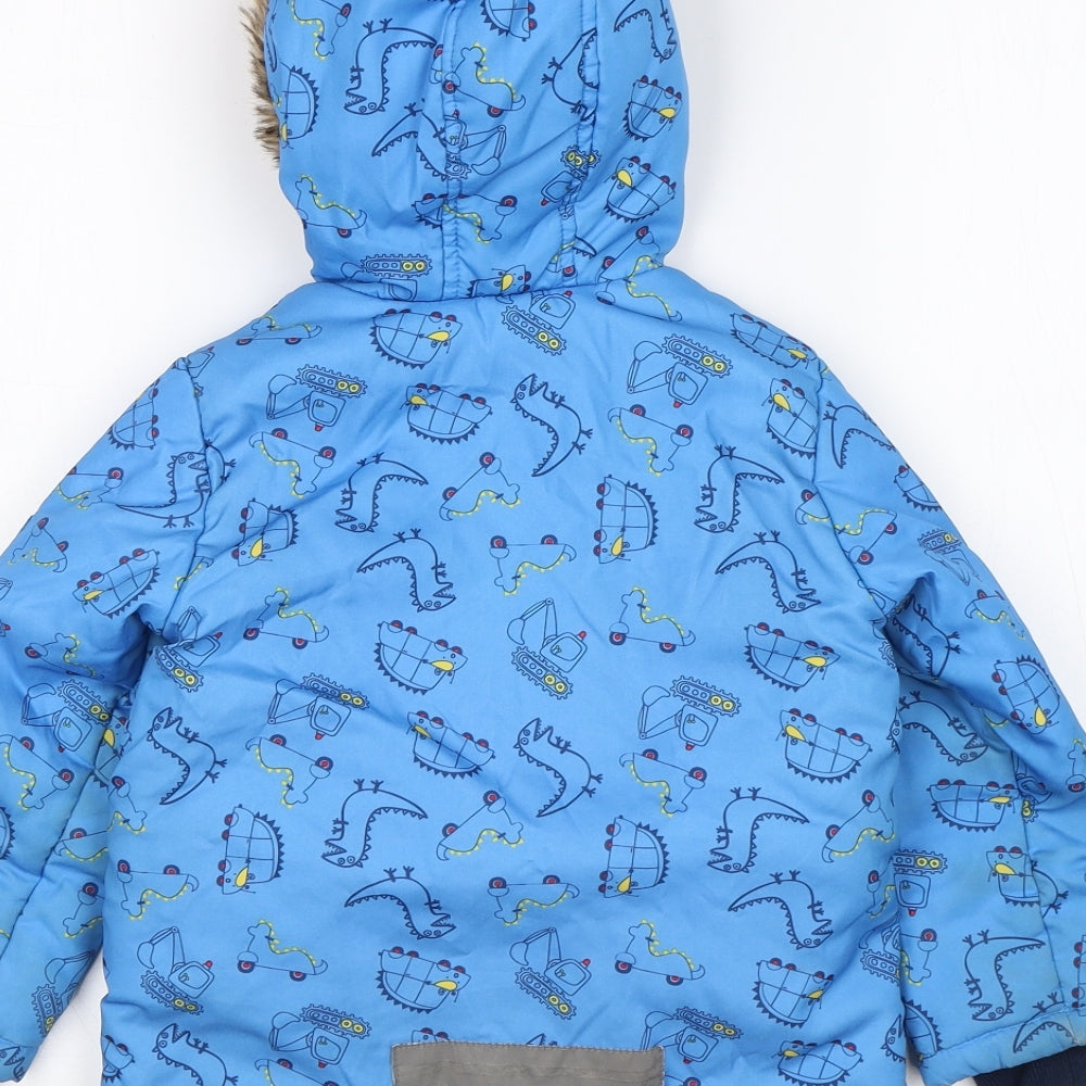 Nutmeg Boys Blue Animal Print  Rain Coat Coat Size 3-4 Years  - George Pig