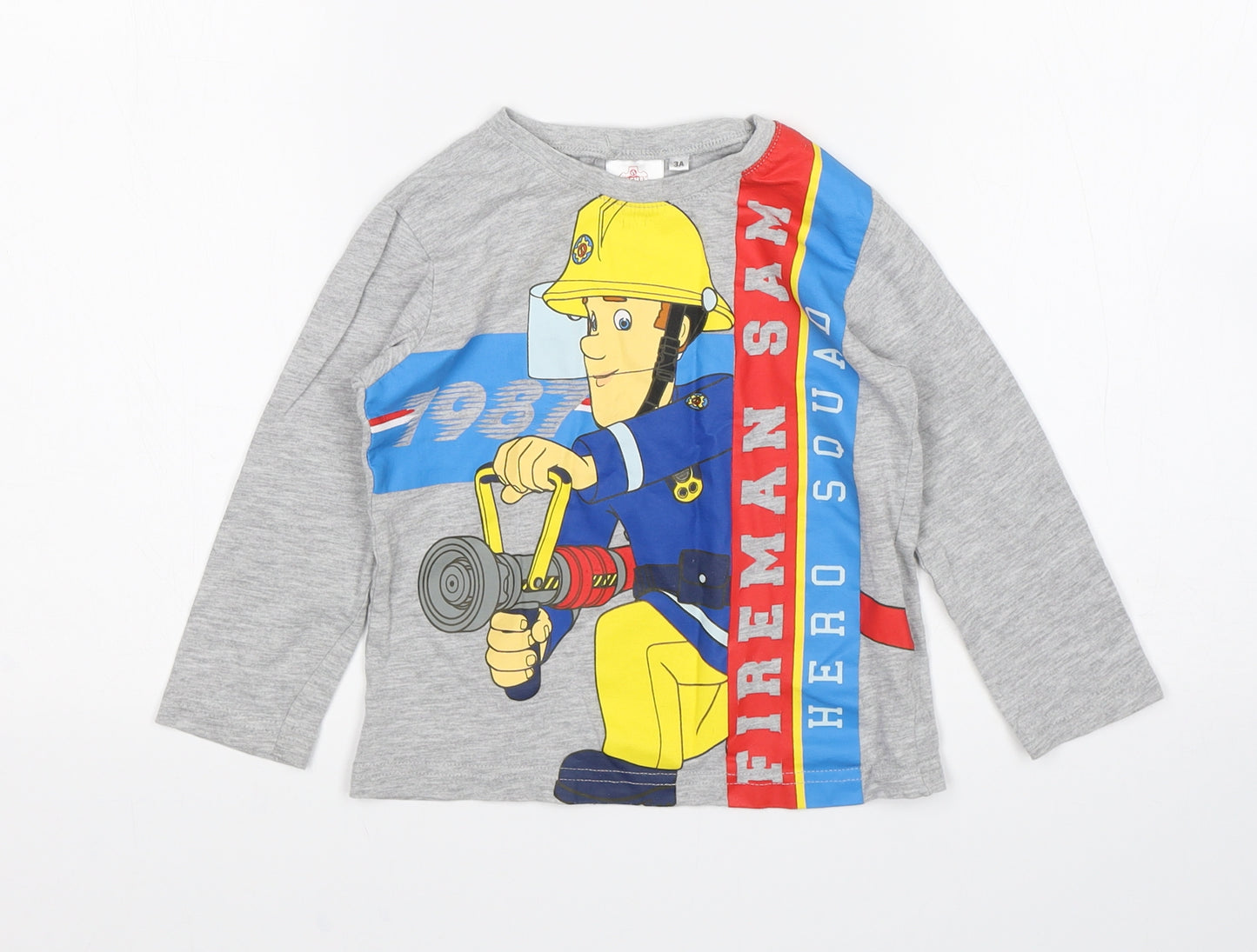 Fireman Sam Boys Grey   Basic T-Shirt Size 3 Years