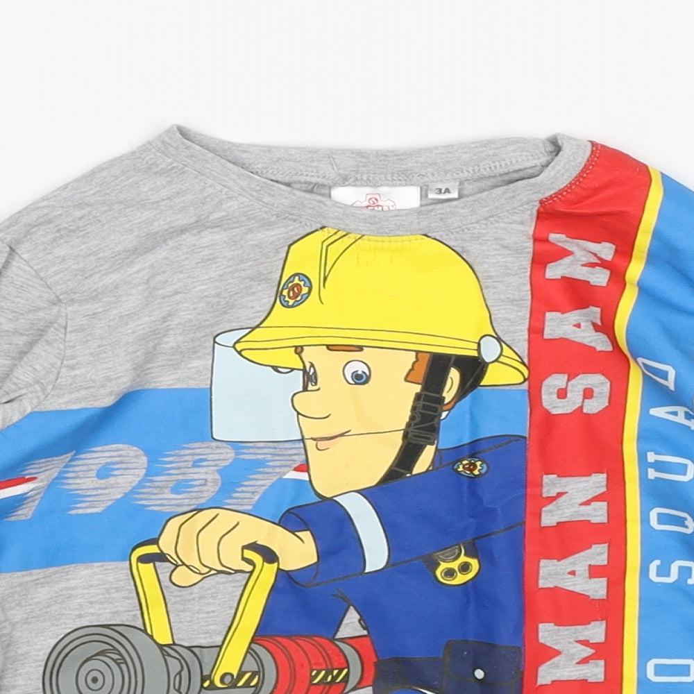 Fireman Sam Boys Grey   Basic T-Shirt Size 3 Years