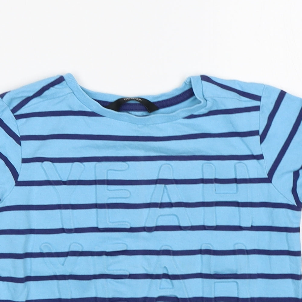 George Boys Blue Striped  Basic T-Shirt Size 3-4 Years