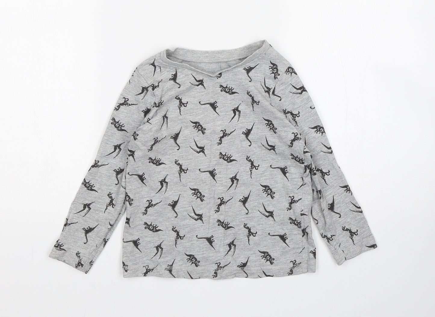 George Boys Grey   Basic T-Shirt Size 3-4 Years  - Dinosaur