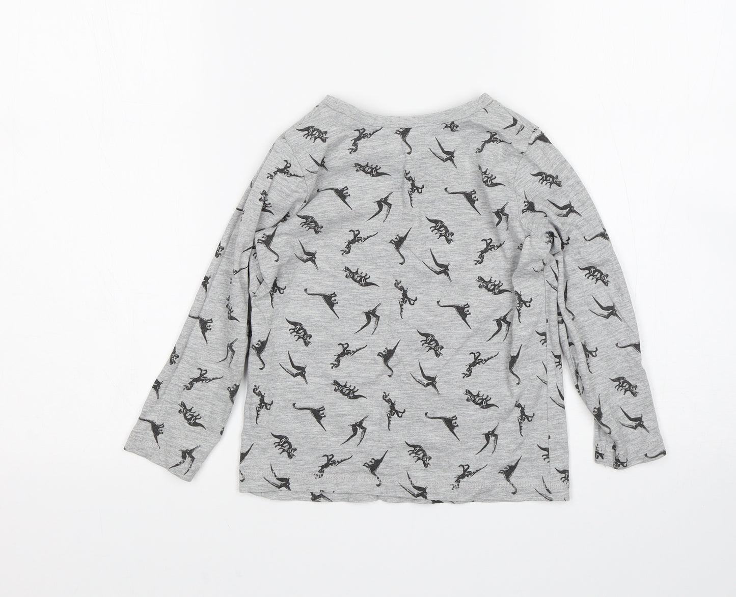 George Boys Grey   Basic T-Shirt Size 3-4 Years  - Dinosaur