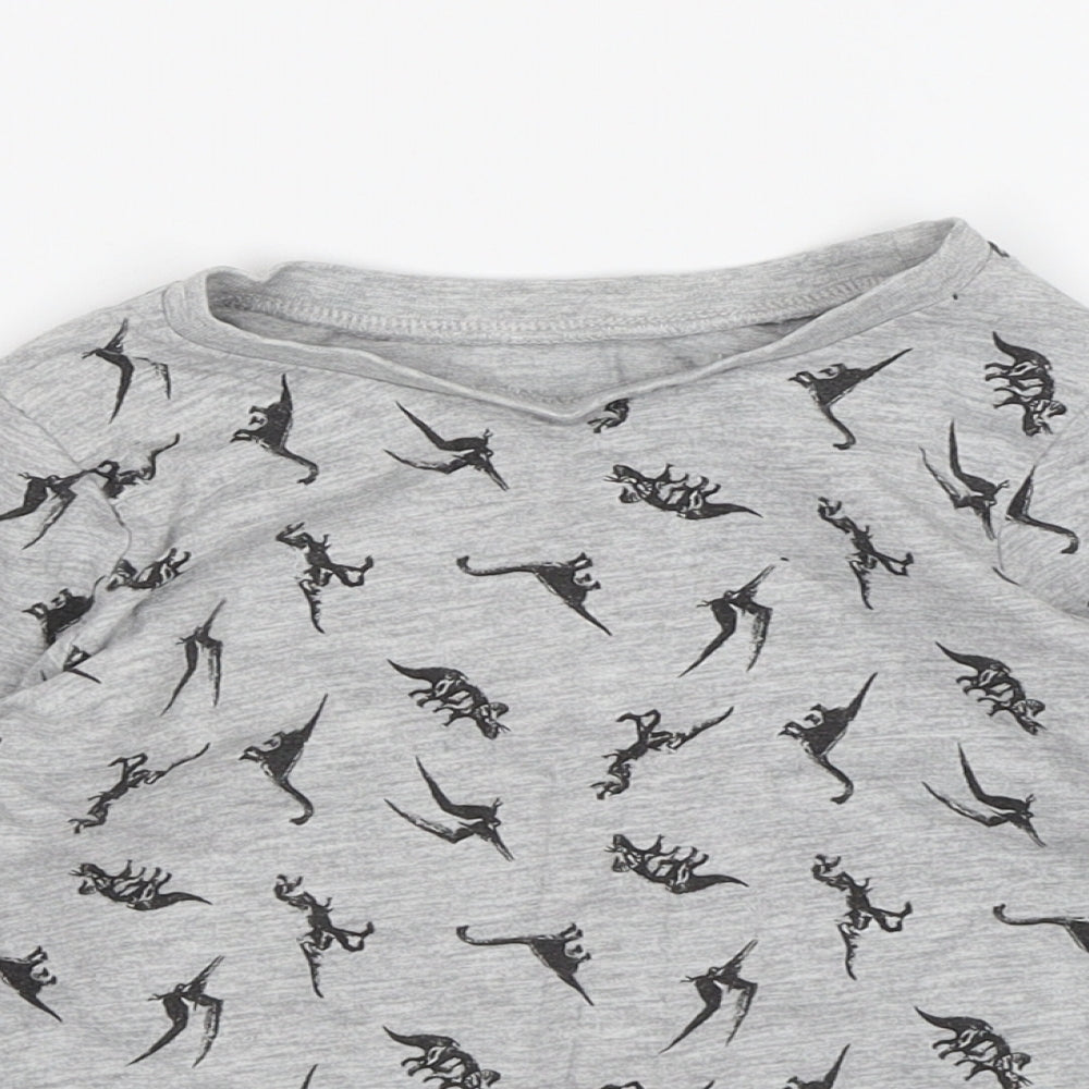 George Boys Grey   Basic T-Shirt Size 3-4 Years  - Dinosaur