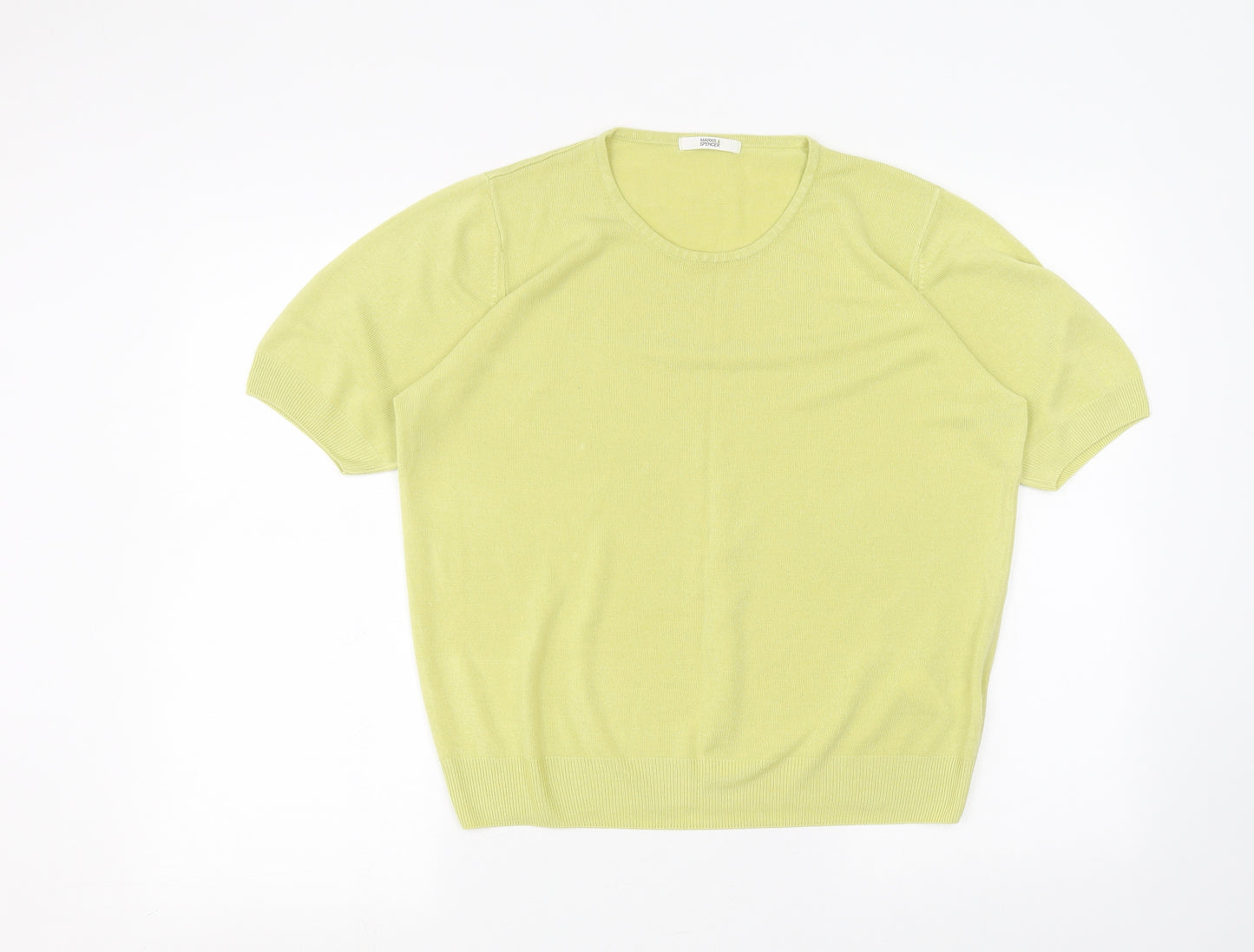 Marks and Spencer Womens Yellow   Basic T-Shirt Size 18