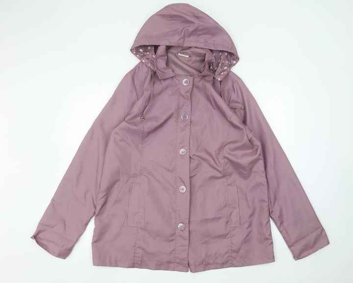 Anne De Lancay Womens Purple Parka Coat Size 14