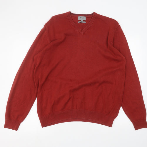 Marks and Spencer Mens Orange   Pullover Jumper Size XL