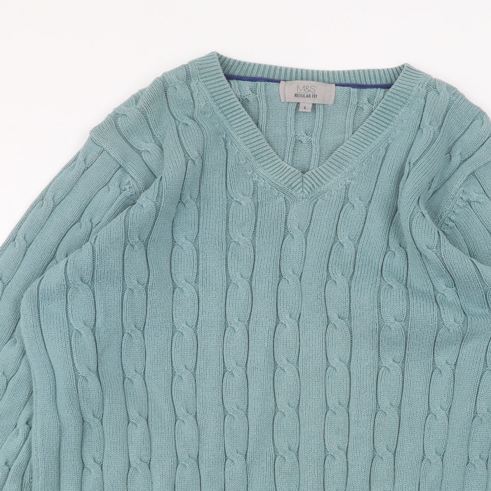Marks and Spencer Mens Blue   Pullover Jumper Size L