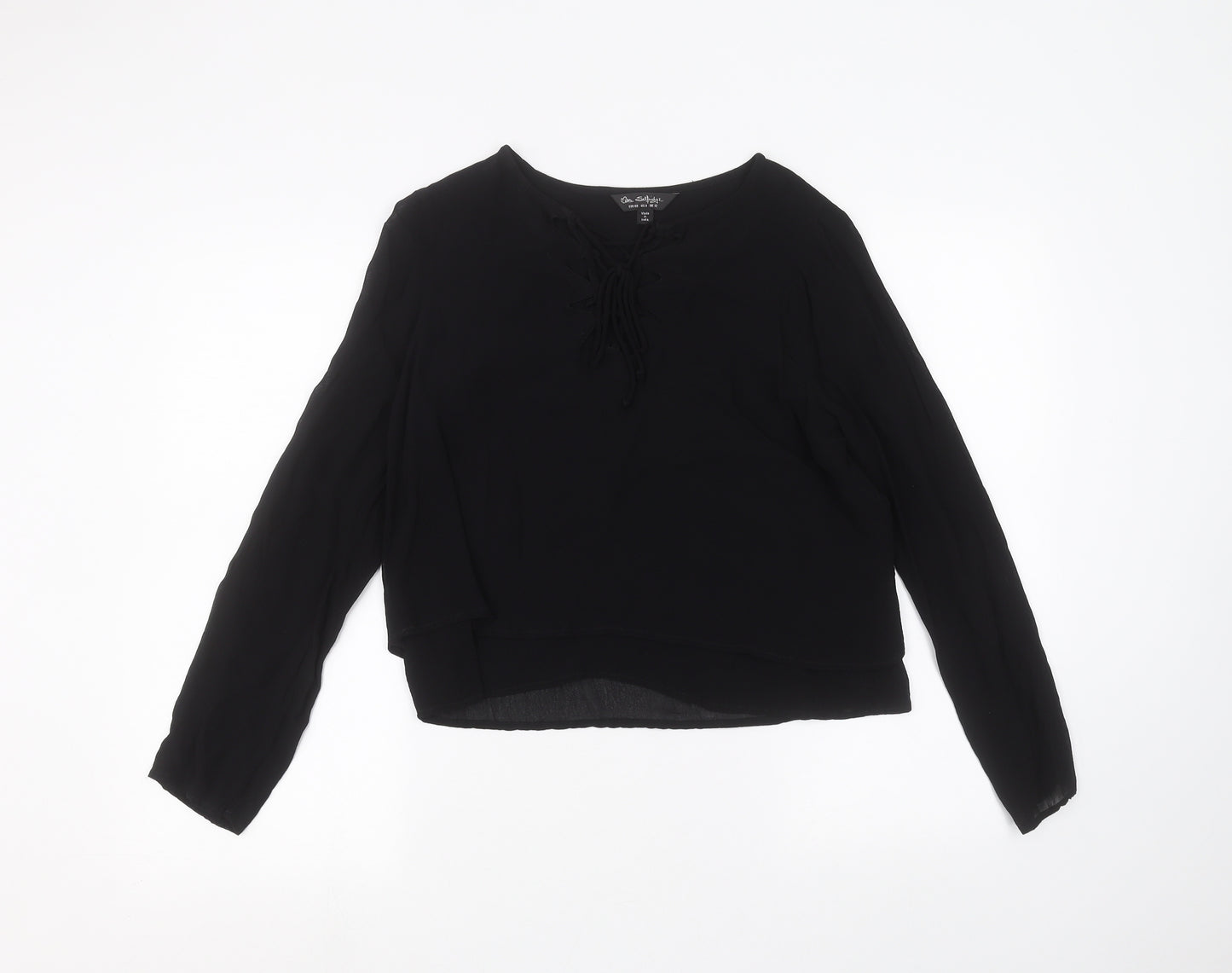 Miss Selfridge Womens Black   Basic T-Shirt Size 12
