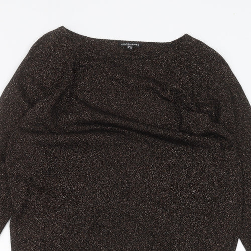 Warehouse Womens Black   Basic T-Shirt Size 8