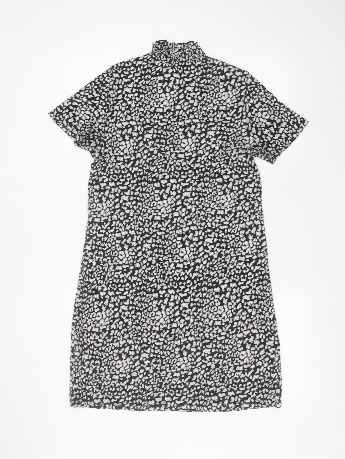 F&F Womens Black Animal Print  Basic T-Shirt Size 12