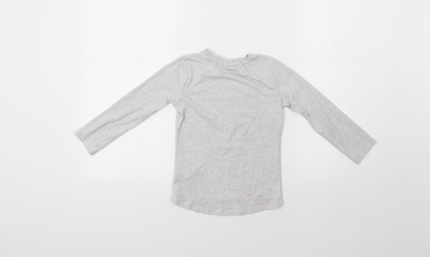 Disney Girls Grey   Basic Polo Size 5-6 Years  - Cat