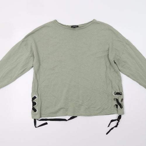 Pep&Co Womens Green   Pullover Sweatshirt Size 14  - Laced