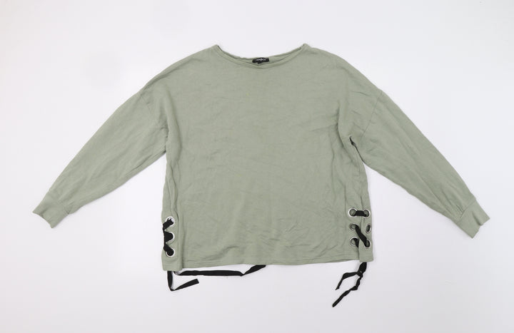 Pep&Co Womens Green   Pullover Sweatshirt Size 14  - Laced