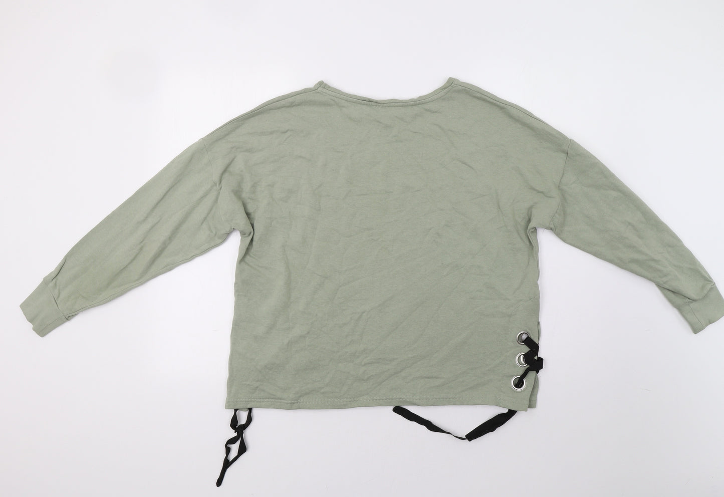 Pep&Co Womens Green   Pullover Sweatshirt Size 14  - Laced