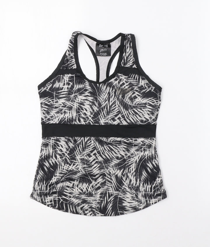 USA Pro Girls Black Geometric  Jersey Tank Size 9-10 Years