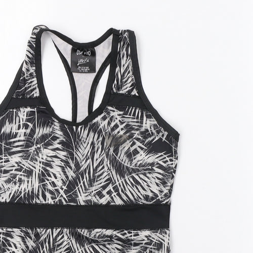 USA Pro Girls Black Geometric  Jersey Tank Size 9-10 Years