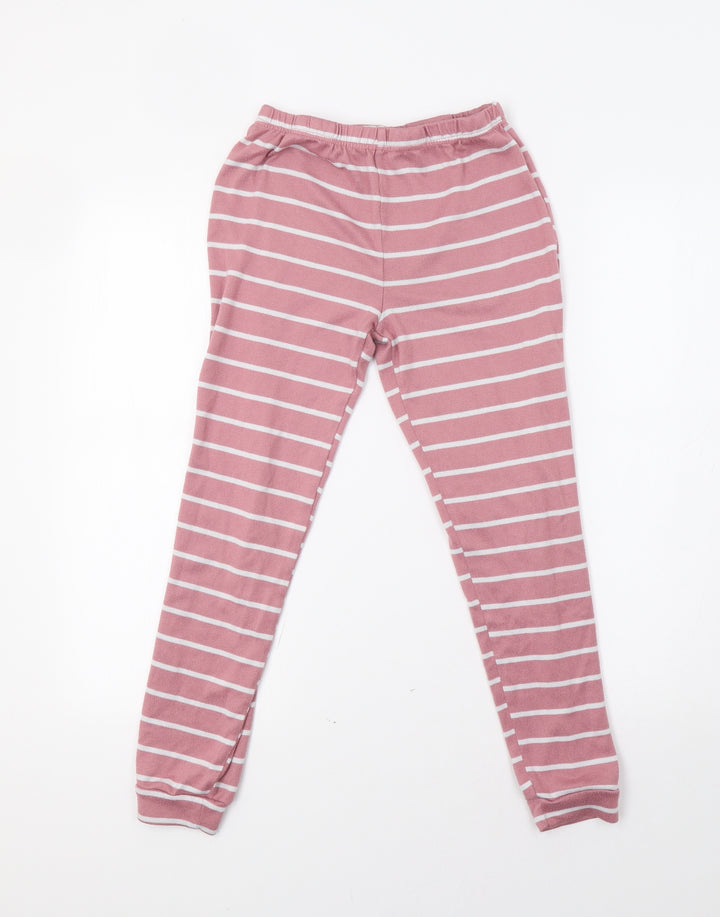 F&F Girls Pink Striped  Jogger Trousers Size 10-11 Years