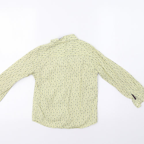 Pink & Blue Boys Yellow   Basic Button-Up Size 5-6 Years  - Penguin Print