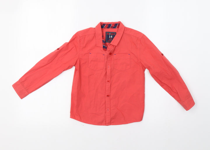 Frendz Boys Red   Basic Button-Up Size 3-4 Years