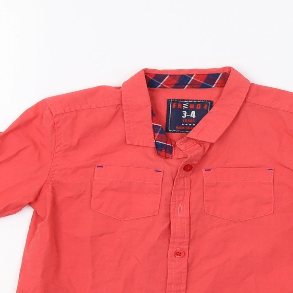 Frendz Boys Red   Basic Button-Up Size 3-4 Years
