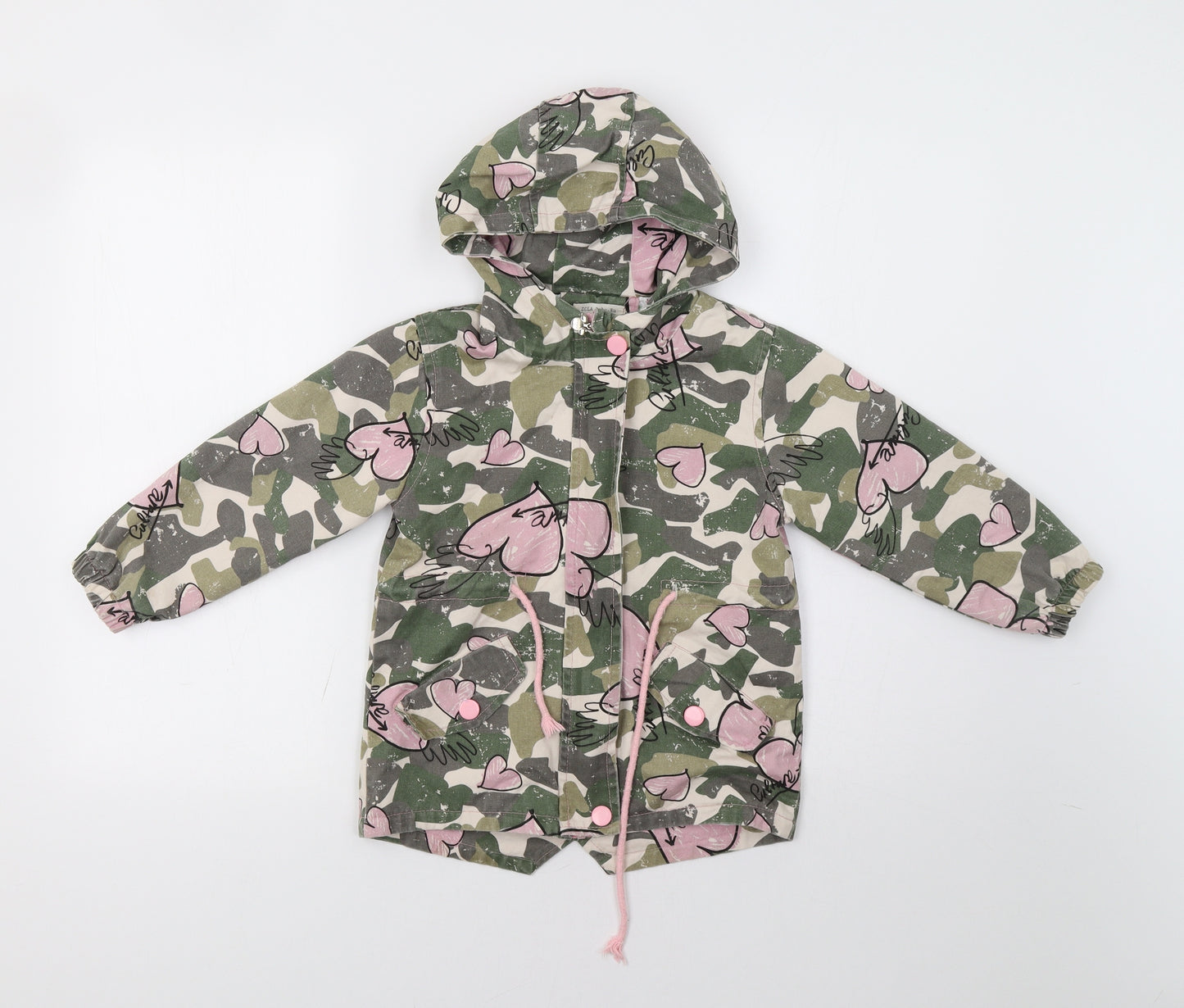 ZCLA Girls Green Geometric  Jacket  Size 5-6 Years