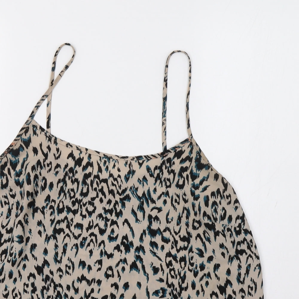 Papaya Womens Beige Animal Print  Camisole Tank Size 14