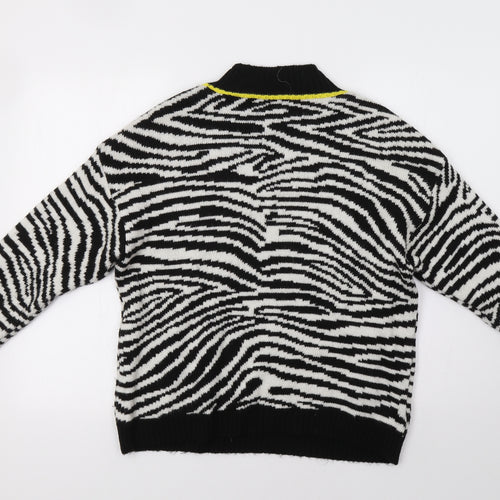Primark Womens Black Animal Print  Pullover Jumper Size S