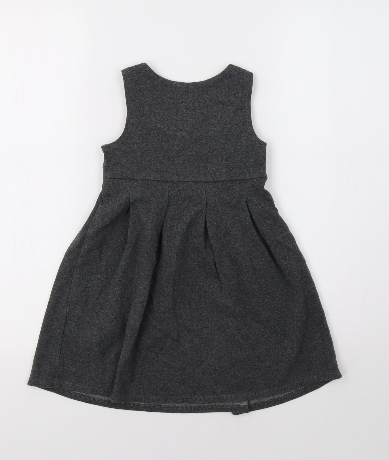 M&S Girls Grey   Pinafore/Dungaree Dress  Size 5-6 Years