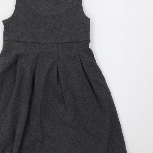 M&S Girls Grey   Pinafore/Dungaree Dress  Size 5-6 Years