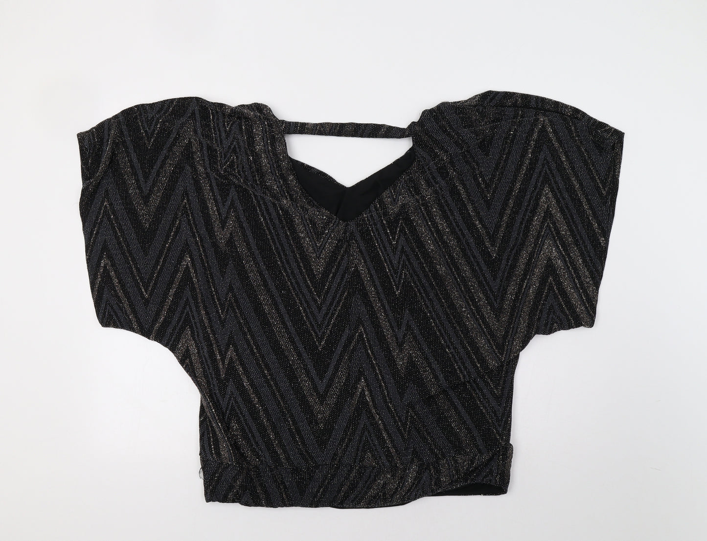 Dorothy Perkins Womens Black Geometric  Tunic Blouse Size 16