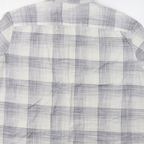 George Mens Blue Check   Button-Up Size 2XL