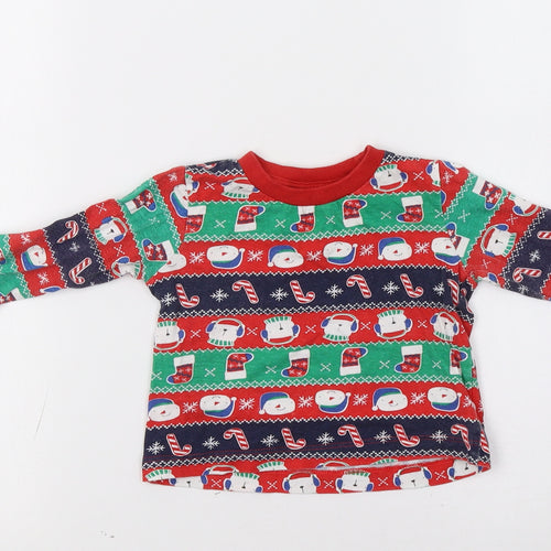 Baby Pyjamas Baby Red Fair Isle   Pyjama Top Size 6-9 Months  - Christmas Top