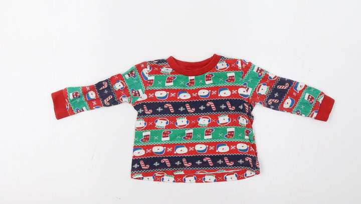 Baby Pyjamas Baby Red Fair Isle   Pyjama Top Size 6-9 Months  - Christmas Top
