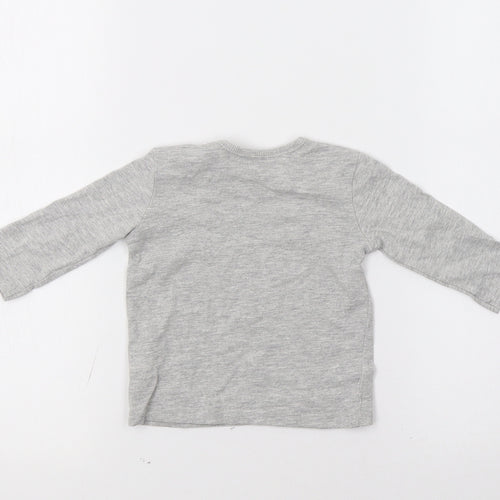 George Baby Grey   Basic T-Shirt Size 3-6 Months  - Born To Be Wild