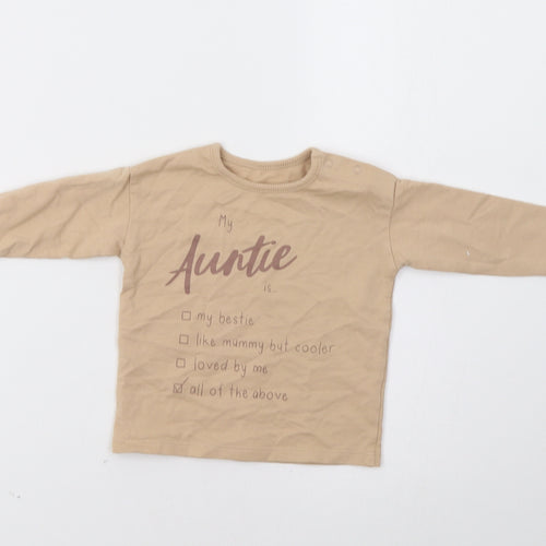 George Baby Beige   Basic T-Shirt Size 3-6 Months  - Auntie